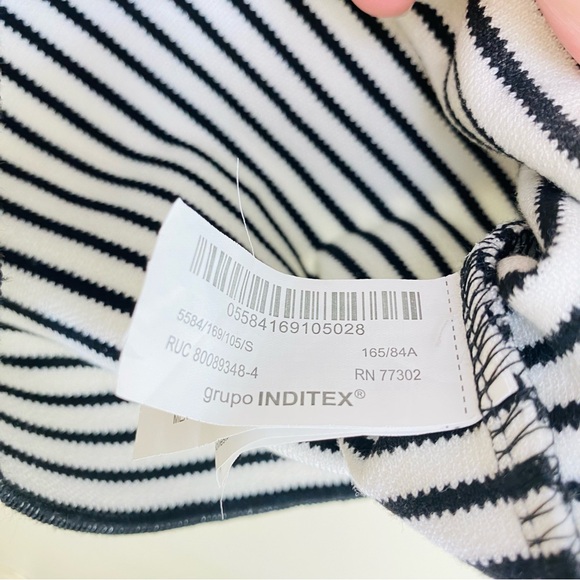 New Zara Stripe Black and White Jersey Stretch Tank Top Sleeveless blouse Size S - Picture 6 of 8